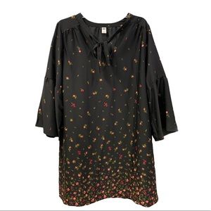New Old Navy black floral roses dress L